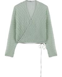 Nocturne - Wrap Mesh Blouse - Lyst