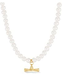 Dower & Hall - Pearl Nomad T-Bar Necklace - Lyst