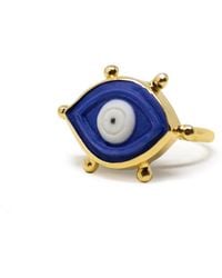 Vintouch Italy - Evil Eye-Plated Stacking Ring - Lyst