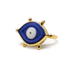 Vintouch Italy - Evil Eye-Plated Stacking Ring - Lyst