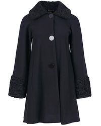 Conquista - Wool Button Coat With Cuff & Collar Detail - Lyst