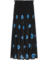 Par & Escala - Smocked Cotton Maxi Josefa Skirt - Lyst