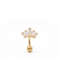 Zahav Jewelry - 14K Solid 16G 6.5Mm Cz Crown Rook Cartilage Earring - Lyst