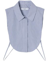 A Line Gentleman Stripes Pleated-detail Bib Vest - Blue