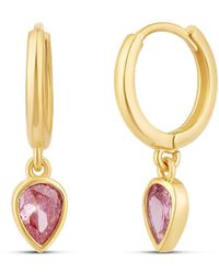 SHYMI - Bezel Pear Drop Earrings - Lyst