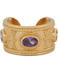 Ebru Jewelry - Queen Cleopatra Amethyst Energy Cuff Adjustable Ring - Lyst