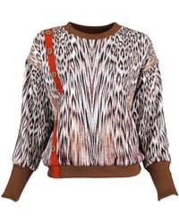 Lalipop Design - Animal Print Knit Sweatshirt With Button Detail - Lyst