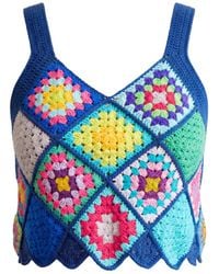 Ana Chic - Trim Granny Square Handmade Crochet Crop Top - Lyst