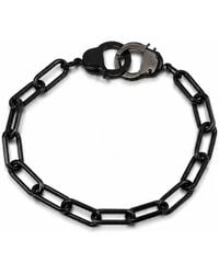 Jagged Halo Jewelry - Love Bond Handcuff Chain Anklet Stainless Steel Rhodium Plating - Lyst