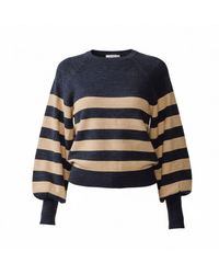 BEIRA - Ada Lantern Sleeve Cotton Stripe Jumper - Lyst