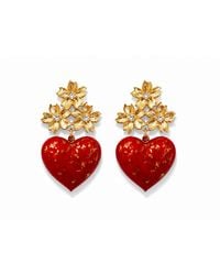 The Pink Reef - Puff Heart Earring - Lyst