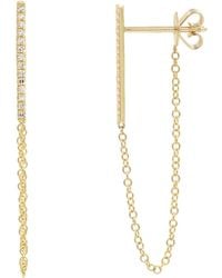 KAMARIA - Diamond Bar Chain Earring Studs - Lyst