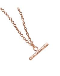 Posh Totty Designs - Plated Textured T-Bar Necklace - Lyst