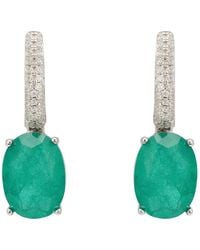 LÁTELITA London - Alexandra Oval Drop Earrings Colombian Emerald - Lyst