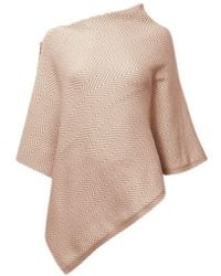James Lakeland - Pale Chevron Button Poncho - Lyst
