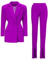 BLUZAT - Purple Suit With Tailored Hourglass Blazer And Slim Fit Trousers - Lyst