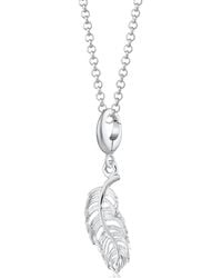 Lily Charmed - Sterling Small Feather Charm Necklace - Lyst