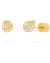 Meulien - Waterdrop Bud Stud Earrings With Pave Cz - Lyst