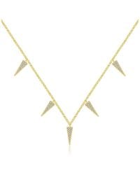 Genevieve Collection - 18K Triangle Shape Diamond Necklace Choker - Lyst