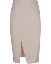 Conquista - Neutrals Denim Style Pencil Skirt - Lyst