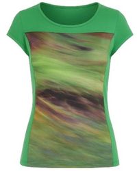 Conquista - Swirly Print Boat Neck Top - Lyst