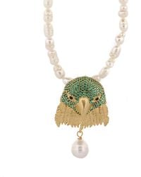 Ebru Jewelry - Majestic Emerald Eagle Pearl Necklace - Lyst