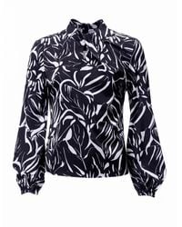 Carloslines - Draped Mock Neck Long Sleeve Shirt - Lyst