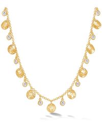 Dower & Hall - Hammered Disc And Sapphire Array Necklace - Lyst