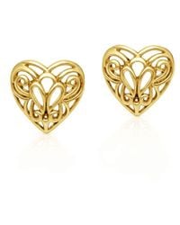 Unaloe - Plated Heart Stud Earrings – Openwork Filigree Design – Handmade Italian Jewelry For - Lyst