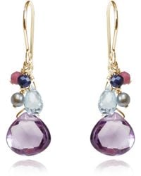 MOUNIR LONDON - Amethyst Cluster Drop Earrings - Lyst