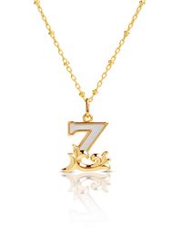 Kasun - Plated Z Initial Necklace With Mother Of Pearl - Lyst