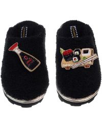 Laines London - Teddy Closed Toe Slippers With Sushi & Soy Sauce Brooches - Lyst