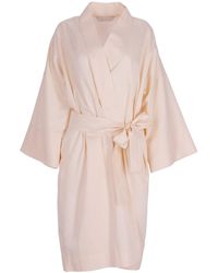Decoflux Home - Cotton Maternity Robe Creamy Peach - Lyst