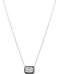 SHYMI - Rhodium Emerald Necklace - Lyst