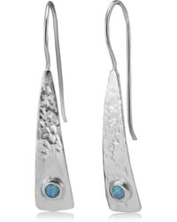 Isla Silver - Handmade Sterling Opal Textured Earrings - Lyst