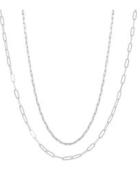 Spero London - Paperclip Chains Sterling Layering Necklace Set - Lyst
