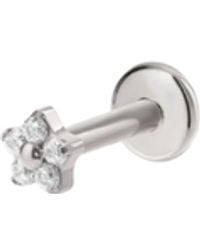 Vanhi - Crystal Flower Threadless Flat Back Titanium Cartilage Stud - Lyst