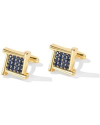 Classicharms - Atlas Sapphire Square Grid Cufflinks - Lyst