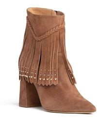Beautiisoles by Robyn Shreiber Made in Italy - Tal Cognac Bootie Suede Fringes With Zipper Elegant & Comfortable For Work & Evening - Lyst