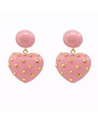 Michael Nash Jewelry - Lavinia Rose Resin Studded Heart Drop Earrings - Lyst