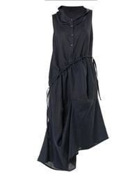 Metamorph - Linen Midi Dress With Asymmetric Hem - Lyst