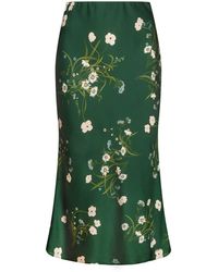 Urban Touch - Floral Print Satin Midi Skirt - Lyst