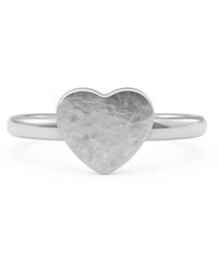 Unaloe - Large Hammered Heart Ring - Lyst