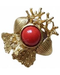 Silver & Elegant Co. - Ocean Sculpture Crimson Coral Ring - Lyst