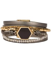 Saachi - Hexa Leather Bracelet - Lyst