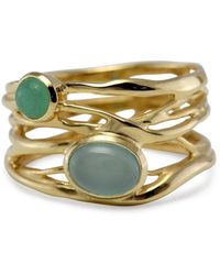 Isla Silver - Aqua Chalcedony & Chrysoprase Vermeil Statement Ring - Lyst