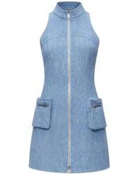Nocturne - Pocket & Stone Detail Halterneck Mini Dress - Lyst