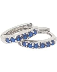 Harfi - Sapphire September Birthstone Huggie Hoop Sterling Earrings - Lyst