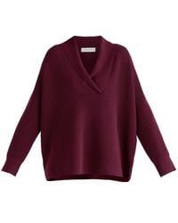 Paisie - Shawl Collar Ribbed Jumper - Lyst