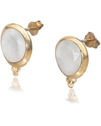The Jewellery Store London - Moonstone 'You Are Loved' Stud Earrings - Lyst